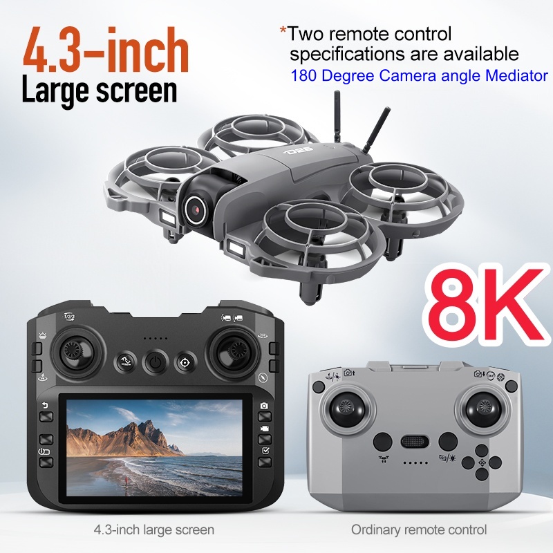 Rc Helicopter Large - 大型スクリーンリモコン付きRCドローン、8K HDカメラ搭載、オプティカルフローホバー、障害物回避機能付きリモコンドローンおもちゃ