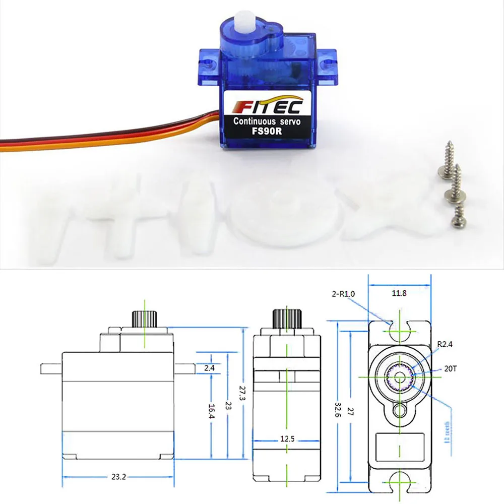Feetech ミニ FS90R マイクロサーボ 360 度 - Rc Helicopter Motor のレビューと価格