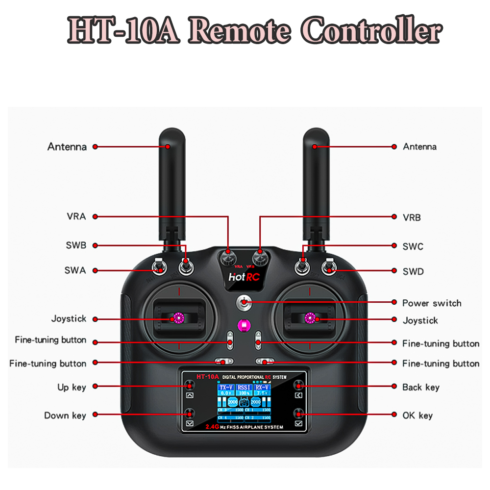 Hotrc HT-10A 2.4G 10CH送信機 F10A - Rc Helicopter Motor のレビューと価格