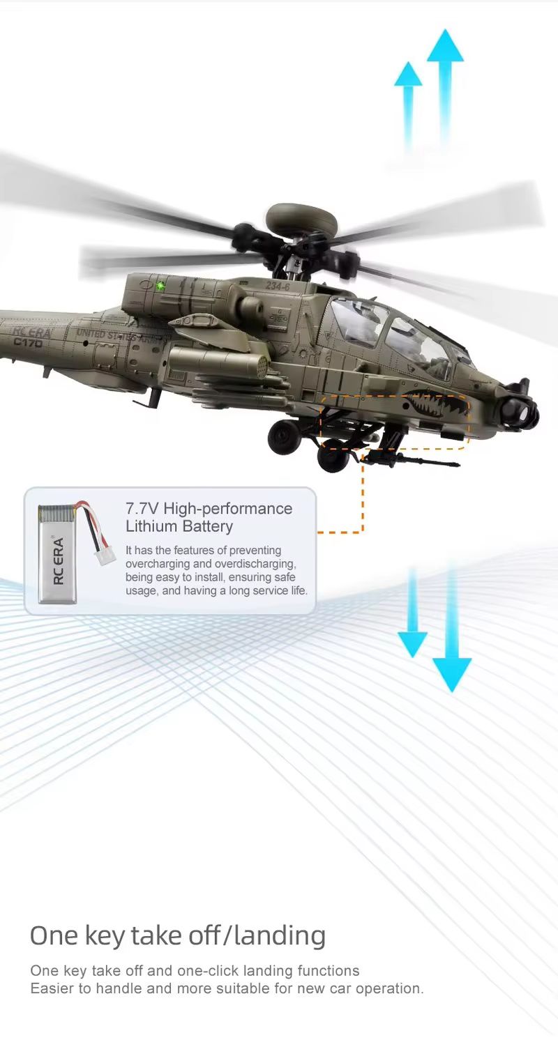 RC時代 AH-64D アパッチ ヘリコプター C170 6 - Rc Helicopter Single Rotor のレビューと価格